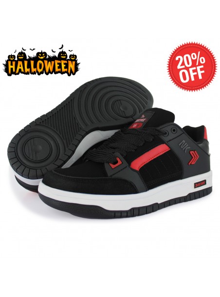Tenis Casual Negro Rojo Hombre Glodunk Newk