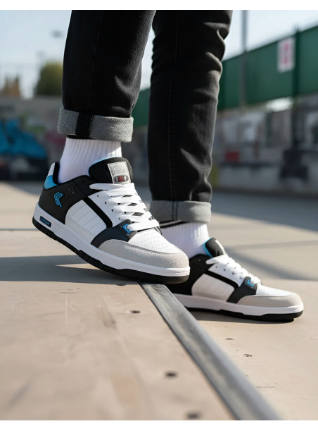 Tenis Skate Blanco Azul Negro Hombre Glodunk Newk