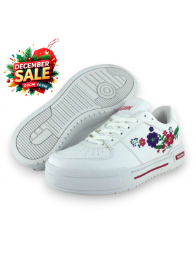Tenis Casual Blanco Rosa...
