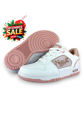 Tenis Casual Blanco Rosa...