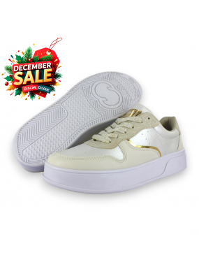 Tenis Casual Blanco Beige...