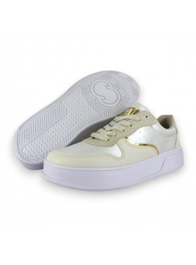 Tenis Casual Blanco Beige...