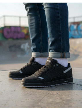 Tenis Casual Negro Gris...