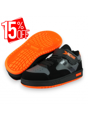 Tenis Casual Negro Naranja...