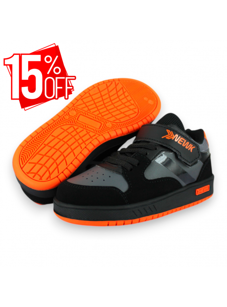 Tenis Casual Negro Naranja Infantil Denvered Newk