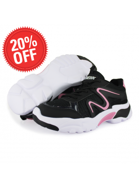 Tenis Deportivo Negro Rosa...