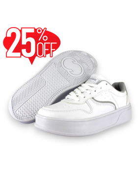 Tenis Casual Blanco Gris...