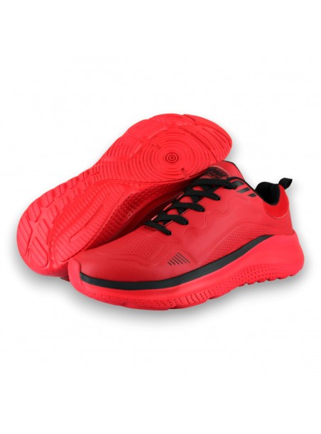 Tenis Deportivo Rojo Negro Hombre Gryta Newk