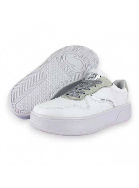 Tenis Casual Blanco Plata Mujer Bluferno Newk