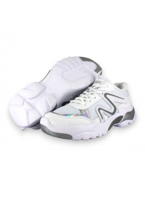 Tenis Deportivo Blanco Gris...