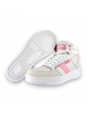 Tenis Casual Blanco Rosa...
