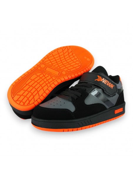 Tenis Casual Negro Naranja Infantil Denvered Newk
